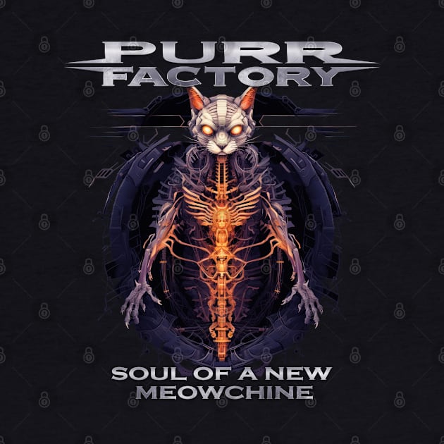 Purr Factory - Soul of a New Meowchine by Riot! Sticker Co.